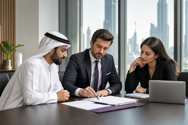 Al Bairaq accounting team reviewing financial reports in Dubai